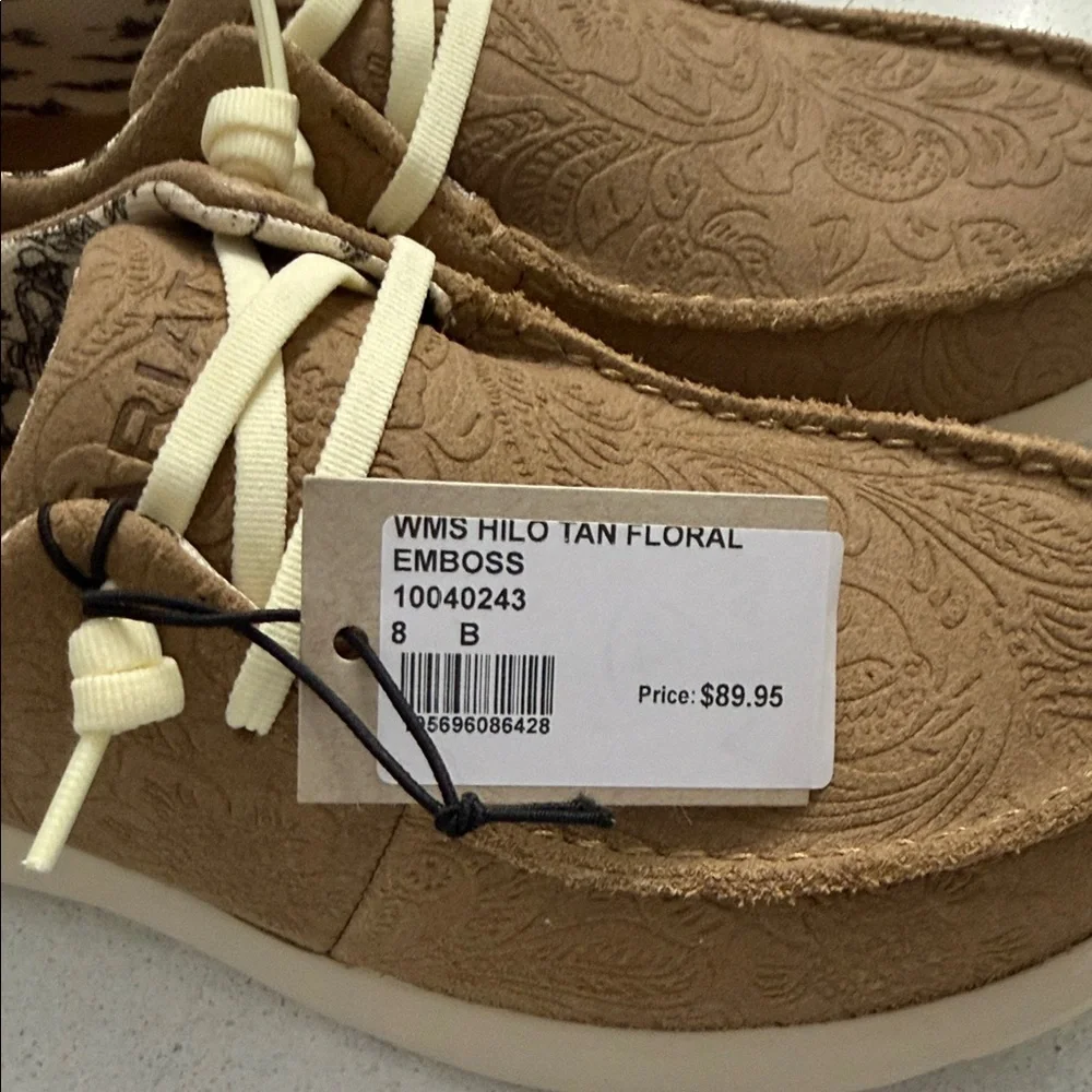 Ariat Women's Tan Floral Embossed Loafers - Picture 3 of 4